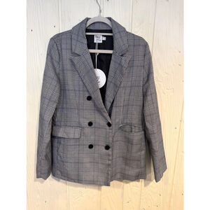 Princess Polly Blazer Women's Size 8 Gray Plaid